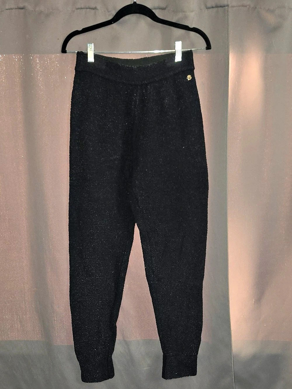 Buffbunny Collection Black Loop Yarn Joggers Size Small Like New